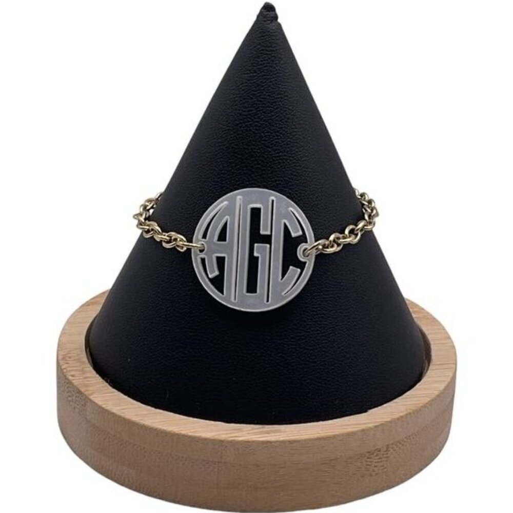Monogrammed Initials Bracelet With Chain & Clasp